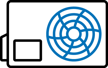 Symbol Außengerät/Wärmepumpe – Heizungstausch inkl. Dämmung, Fenster & Türen